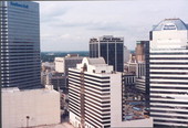 Aerial view of the Jacksonville's downtown - Jacksonville, Florida .