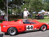 Vintage 1969 Chevron B16 race car on the Circle.