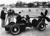J.C. Thomas and his Windmobile in Saint Augustine.