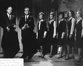 Florida Governor Haydon Burns, left, with Jack Lescoulie and women on the set of the Today Show at the Florida Showcase in New York City.