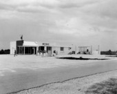 View of the Pure Oil Co. gas station on Avenue A at State Road 715 in Belle Glade, Florida.