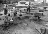 Workers searching for items left behind from the past at the site of Hernando de Soto's 1539 winter encampment.