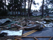 Hurricane Dennis debris on U.S. 98 in Franklin County.