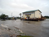 Steamer's Raw Bar, Inc. at 518 Hwy 98 west flooded during Hurricane Dennis - Apalachicola, Florida.