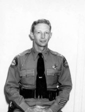 Portrait of Florida Highway Patrol officer C. W. Keith after his promotion to the rank of Lieutenant in 1948.