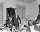 Florida Governor Farris Bryant visiting with women at the Governor's Mansion in Tallahassee, Florida.