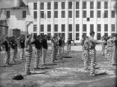Raiford prison inmates doing callisthenics