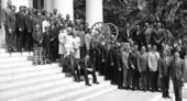 Group portrait of Florida senators, senate employees and officials.