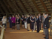 Members of the House Tourism Committee being given a tour of the council house at San Luis Mission - Tallahassee, Florida.