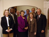 Members of the House Tourism Committee with Secretary of State Glenda Hood during their visit to San Luis Mission - Tallahassee, Florida.