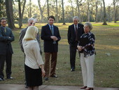 San Luis Mission supervisor talking to a few members of the House Tourism Committee during their visit - Tallahassee, Florida.