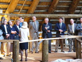 Members of the House Tourism Committee being given a tour of the council house at San Luis Mission - Tallahassee, Florida.