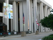 Flags at half staff over the R. A. Gray building honoring the passing of former President Ford..