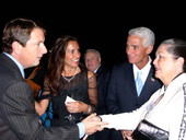 View showing Governor Charlie Crist and his girlfriend Carole Rome at a reception.