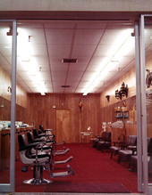 Interior view of barbershop in the Northwood Mall on opening day - Tallahassee, Florida.