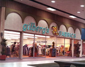 Storefront of Gilberg's Fabrics in the Northwood Mall on opening day - Tallahassee, Florida.