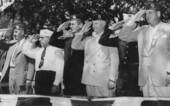 American Legion members performing a military salute