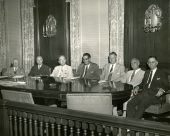 Group portrait of Florida's 31st Governor Dan McCarty and his cabinet in Tallahassee.