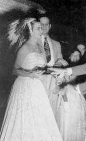 Florida State University homecoming queen Bobbie Pettit receiving trophy - Tallahassee, Florida.
