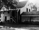 Front view of the kitchen at the Kingsley Plantation State Park on Fort George Island in Jacksonville, Florida.