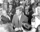 President John F. Kennedy greeting people at Al Lopez field - Tampa, Florida