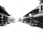 View down 7th Avenue from 16th Street in Ybor City - Tampa, Florida.