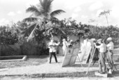 Filming motion picture starring Johnny Hines - Coral Gables, Florida
