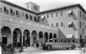 Bus in front of the Casa Loma hotel - Coral Gables, Florida