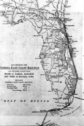 Map showing the Florida East Coast Railway and steamship connections