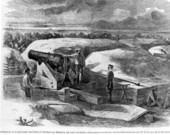Interior of a sand-bag battery at Pensacola bearing on Fort Pickens..