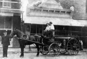 Firefighters with wagon - Lake City, Florida