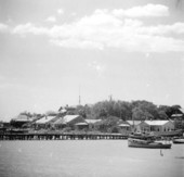 View of Cedar Key waterfront from the sea