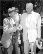 William "Uncle Bill" Lundy shaking hands with Congressman Robert L.F. Sikes.