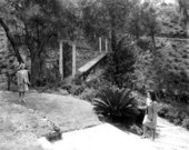 Three young women enjoy walking at Ravine Gardens - Palatka, Florida