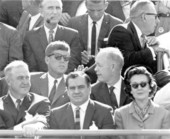 President John F. Kennedy enjoying the Orange Bowl - Miami, Florida.