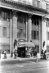 Entrance to the First National Bank building - Miami, Florida.