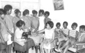 Sewing class being taught by Eliza Jenkins - Columbia County, Florida