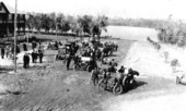 Land seekers in Model T Fords by Highlands Hotel - Dundee, Florida.