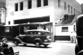 Construction work on the south side of College Avenue close to Adams Street - Tallahassee, Florida.
