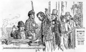 Drawing of Confederates being paroled