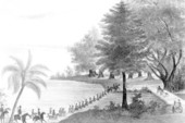 The Army troops fording Lake Ocklawaha - Florida