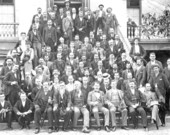 Members of the Florida House of Representatives gathered on the capitol steps for a group portrait - Tallahassee, Florida.