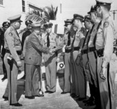 United States President Truman greeting Florida Highway patrolmen - Key West, Florida.