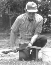 Man digging for worms