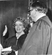 First District Court of Appeals judge Anne Cawthon Booth being administered the oath of office by honorable Kenneth Davis - Tallahassee, Florida.