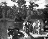 Scene from the filming of "Tarzan's Secret Treasure" - Wakulla Springs, Florida.