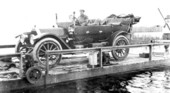 Automobile transported by ferry, on the St. Johns River - Lake Monroe, Florida