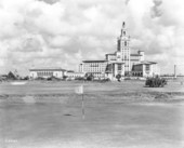 Golf hole, with Miami Biltmore Hotel in the background - Coral Gables, Florida