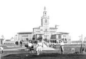 Golfer teeing off on the Miami Biltmore Hotel golf course - Coral Gables, Florida