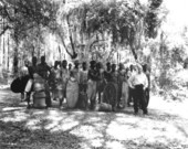 "Fierce Bantu Warriors" during filming of "Tarzan's Secret Treasure".